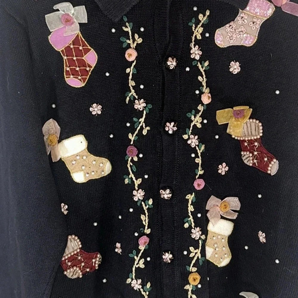 Vintage Celestial BP Design Christmas Sweater Women Large Festive Whimsical - Picture 4 of 8